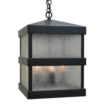 Arroyo Craftsman 12" Barcelona Pendant, Slate, Rain Mist Glass BAH-12RM-S